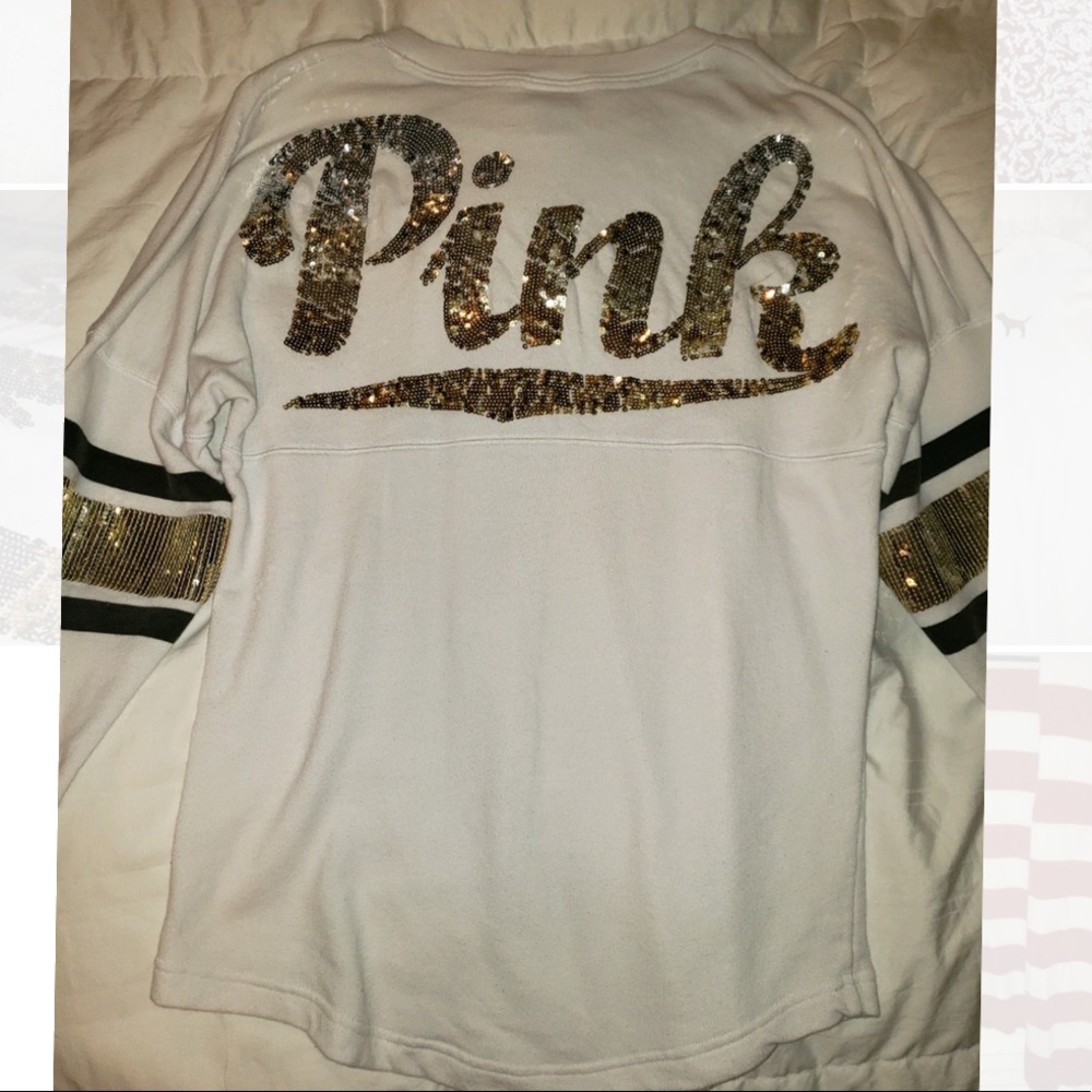 VICTORIAS SECRET PINK sequined sweatshirt
